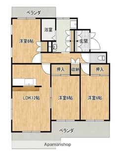 サンハイム北斗【1階】の間取り