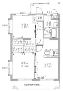 ユーミー西町【4階】の間取り