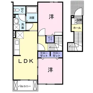 カントリーブライト B【2階】の間取り