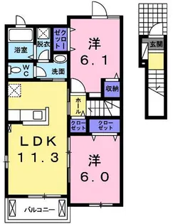 ブリーゼ A【2階】の間取り