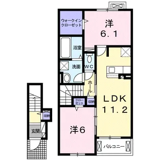 フェリーチェ リノ Ⅱ【2階】の間取り