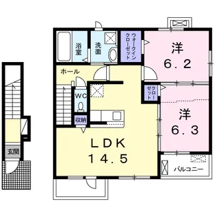 フォレッツ えびの Ⅰ【2階】の間取り
