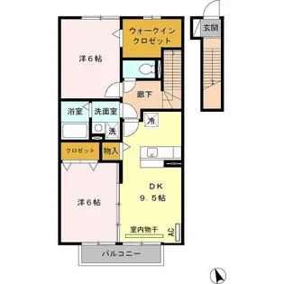 ルミエール三松 A棟【2階】の間取り
