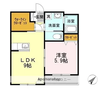 アメニティうちのⅡ【101号室】の間取り