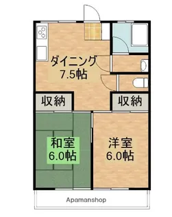 太陽コーポ【1階】の間取り