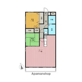 フローリッシュ広呂原【4階】の間取り