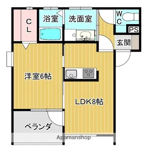 パーシモン【101号室】の間取り