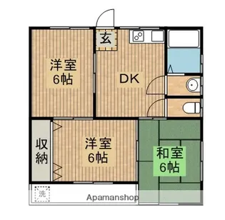 LEO−WAKABAⅡ (旧コーポ若葉Ⅱ)【2階】の間取り
