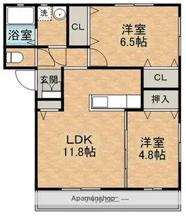 ネオハイツ宮丸【101号室】の間取り