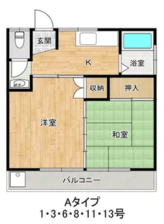 天神ハイツ【13号室】の間取り