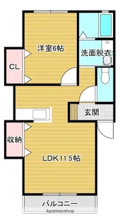 ガーデンヒルズ姫城【2階】の間取り