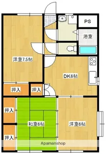 学校前コーポ【101号室】の間取り