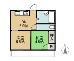 大王コーポ(旧コーポヤママン)【203号室】の間取り