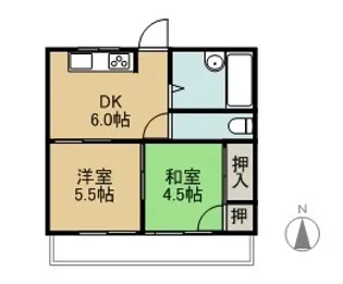 大王コーポ(旧コーポヤママン)【303号室】の間取り