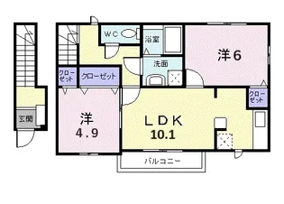 ベル・フィオーレ A棟【2階】の間取り