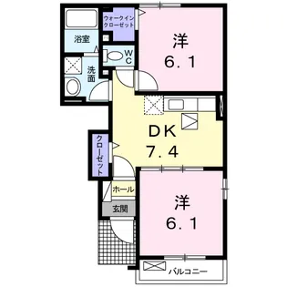 トライ アクシスB【1階】の間取り