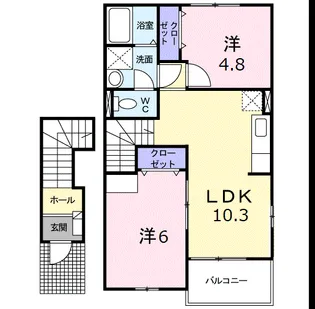 プリムローズヴィラB【2階】の間取り