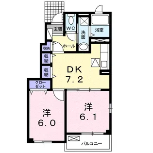 ヒルレジェンド【1階】の間取り