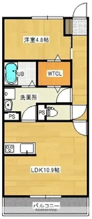 LIEN CORNOUILLER【1階】の間取り