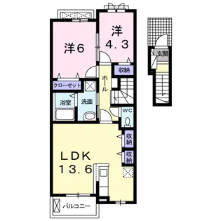 メゾン・ド・コンフォート Ⅰ【2階】の間取り
