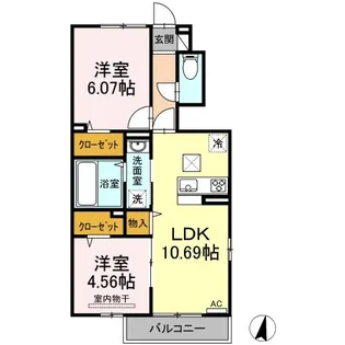 アールエム郡元 A棟【1階】の間取り