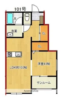 SIPULI(シプリ)A・B・C【B101号室】の間取り