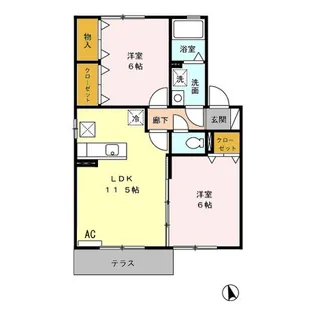 フルール・ド・シャモニ A棟【1階】の間取り