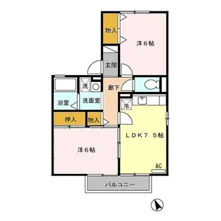 シャルマンコートA・B B棟【2階】の間取り