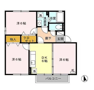 D’コートラスタ Ⅲ棟【2階】の間取り