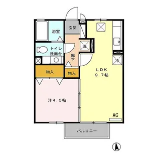 ヴィラ・モナリエール B棟【1階】の間取り