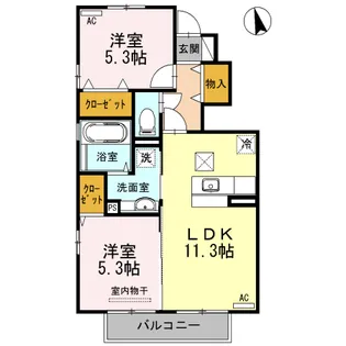 セジュールSAITOU A棟【1階】の間取り