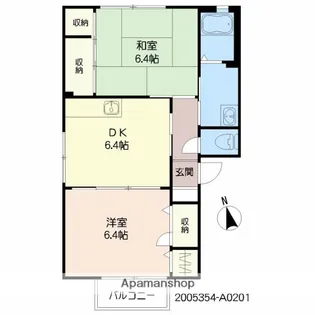メゾンシャジン【2階】の間取り