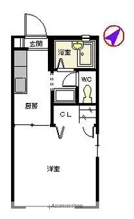 2000コーポコダマ【1階】の間取り