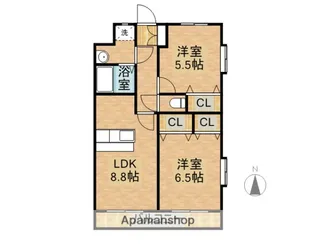グラシュー瀬頭【503号室】の間取り