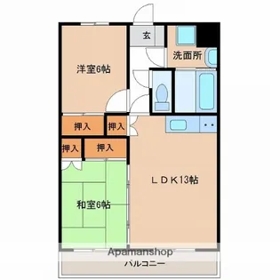 サンライズ吉村Ⅰ【206号室】の間取り
