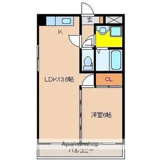 オメガシティ宮崎Ⅰ【601号室】の間取り