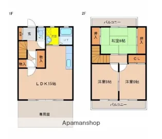 大町タウンハウス【15号室】の間取り