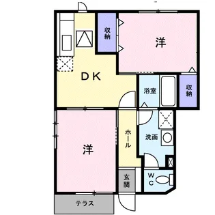 エステートヒルズ B【1階】の間取り