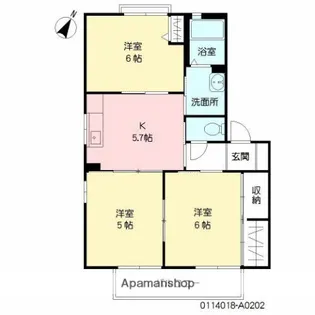 エルハイム青葉Ⅱ【202号室】の間取り