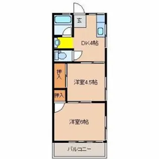 高洲コーポ (恒久)【2階】の間取り