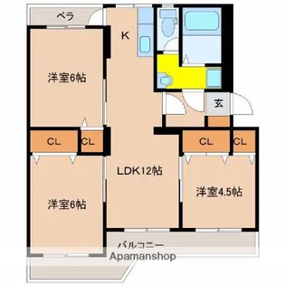 デタント新城【2階】の間取り