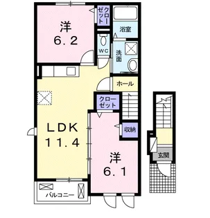 レジリエンス B【2階】の間取り
