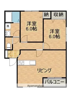 エムシーメゾン赤江【202号室】の間取り