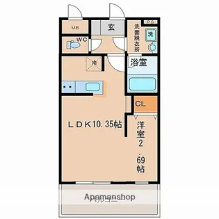 SKYWARD MOUNTAIN RESIDENCE【107号室】の間取り