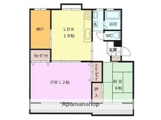 コーポやまたけ【402号室】の間取り