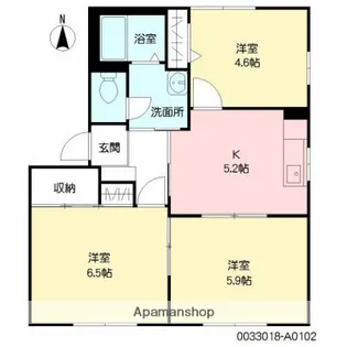 フォーレス花山手【壱102号室】の間取り