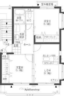 ファーブ花山手【3階】の間取り