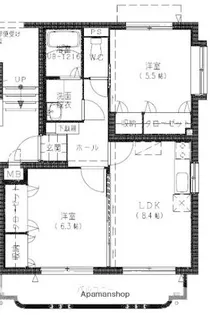 レジデンスハーモニーⅢA【1階】の間取り