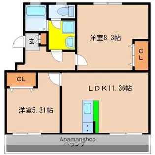 広島コーポ【403号室】の間取り