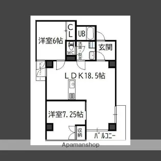 オクノビル【601号室】の間取り